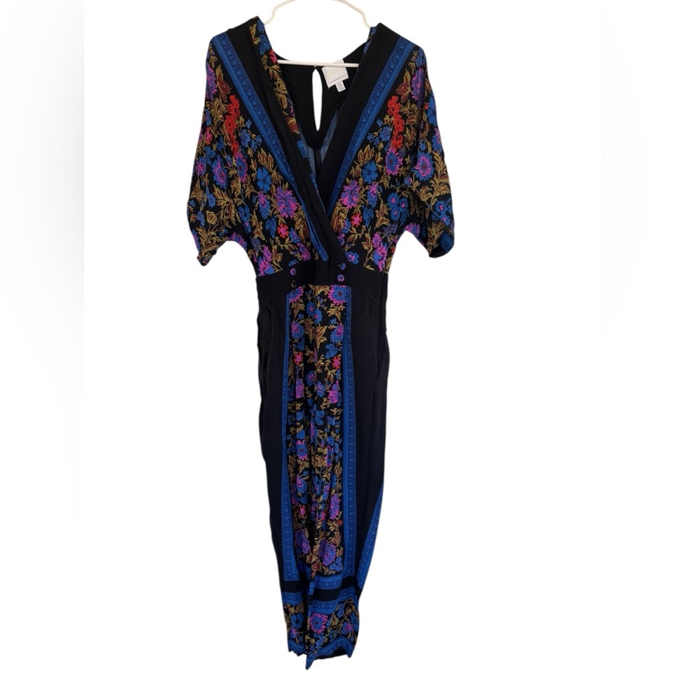 Anthropologie Women's Ett Twa Floral Bohemian Style Jumpsuit Size 6